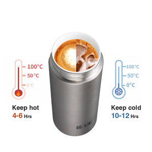Bouteille isotherme portable moderne à double paroi sous vide en acier inoxydable 304 de 500 ml (16 oz) avec revêtement en porcelaine et couvercle en porcelaine, maintien au froid 8-10h, logo personnalisé - Product Image 4