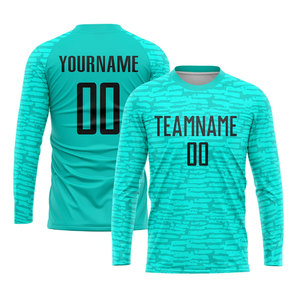 Maillot de football personnalisé Aqua Black Sublimation, respirant, anti-humidité, kit de football personnalisé, équipe professionnelle - Product Image 3