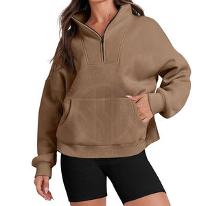 Custom Logo <b>Women</b> <b>Half</b> <b>Zip</b> Mock Neck <b>Sweatshirts</b> With Comfortable Design <b>Women</b> <b>Half</b> <b>Zip</b> Mock Neck <b>Sweatshirts</b> - Product Image 2