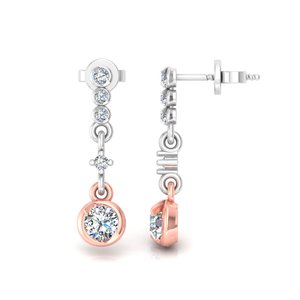 Minimalist Round Cut Lab Grown Diamond 10k,14K,18k Solid Gold <b>Earring</b> <b>Tops</b> for Gift Party & Anniversary - Product Image 5