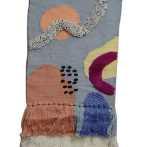 Tapiz de Macramé Tejido a Mano, Arte Textil Abstracto de Lana, Decoración Boho para Sala de Estar -08 - Product Image 1