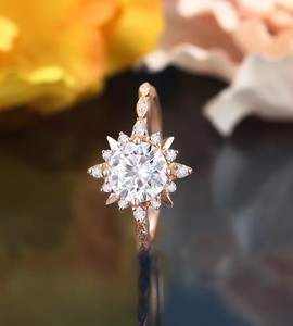 Round Cut Moissanite <b>Ring</b> 925 Sterling <b>Silver</b> Classic <b>Solitaire</b> Engagement <b>Ring</b> Elegant Minimalist Wedding Jewelry Gift for Her - Product Image 2