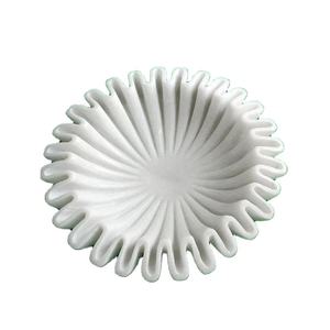 Bol à volants en marbre fabriqué à la main plat de fruits de pétoncles Antique bol de fleurs décoratives Vintage Unique Urli mariage cadeaux de pendaison de crémaillère - Product Image 1