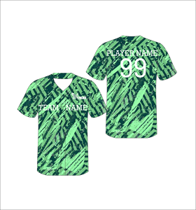Custom Green <b>Brush</b> Camo Baseball Jersey Sublimation Button Up Team Uniform Moisture Wicking Sports Shirt OEM ODM - Product Image 1