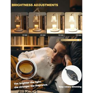 Lampada Scaldacandele Dimmerabile con Timer, Regalo di Compleanno o di Inaugurazione Casa per Donne e Mamme, Elegante Decorazione per la Casa con Scaldacera J - Product Image 5