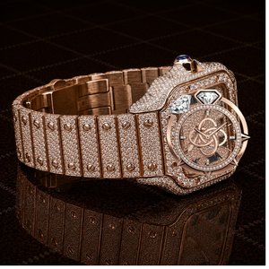 Montre de luxe personnalisée en moissanite pour homme, entièrement sertie de diamants, en acier inoxydable, à quartz - Product Image 2