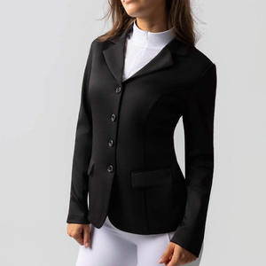 Chaqueta de equitación para mujer, negra, de poliéster, manga larga, para salto ecuestre, cómoda, transpirable y ligera - Product Image 5
