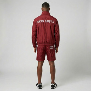 Custom Logo <b>Men's</b> 2 Piece Short Tracksuit Set Nylon Windbreaker <b>Jacket</b> And Shorts Set <b>Summer</b> Streetwear Color Block Track Suit - Product Image 4
