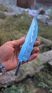 MORTAL BLADES Lame de couteau de chef en Cu-Mai Damas de qualité industrielle, Billet San Mai à motif ondulé en cuivre pour forgeage OEM DIY - Product Image 3