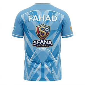 SFANA SPORTS Men's Purple Soccer Jersey Short Sleeve Crew Neck Geometric Print Moisture Wicking <b>Athletic</b> Fit - Product Image 6