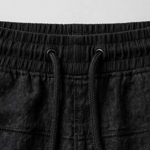 Pantalon Harem en Lin Vert Olive pour Homme, Taille Élastique avec Cordon de Serrage, Décontracté, Léger, Respirant, Poches Latérales, Idéal pour l'Été - Product Image 6