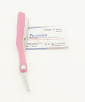 Rasoir manuel rose à rasage unique avec logo personnalisé en gros Rasoir droit pliable en plastique en acier durable pour les soins personnels