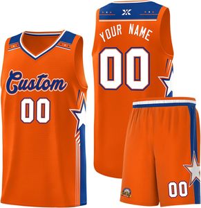 Ensemble maillot de basket bleu en mesh et short, unisexe adulte, sans manches, anti-humidité, col en V, respirant - Product Image 4