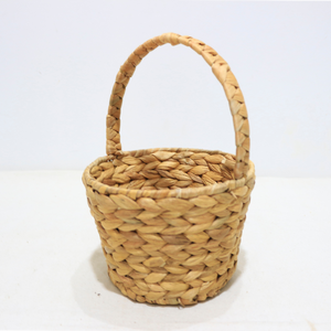 Panier à fleurs en jacinthe d'eau, nouveau design, tissé à la main, avec poignée tressée - Product Image 3