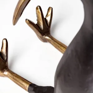 Figurine d'oiseau kiwi plaquée or noir, sculpture animale en aluminium, décoration moderne et antique pour la maison - Product Image 6