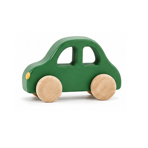 Juguete de Coche de Madera Verde con Ruedas de Madera Natural, Decoración Minimalista y Ecológica para el Hogar, para la Habitación de los Niños - Product Image 1