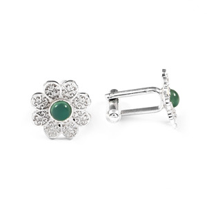Boutons de manchette en onyx vert naturel et laiton pour homme, bijoux de luxe en pierres précieuses pour costume, cadeau de mariage, de marié, d'anniversaire, de Noël Rafay - Product Image 4