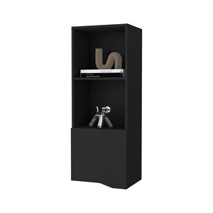 Armadietto a Muro Pima Nero a Una Porta in Melamina, Elegante Soluzione di Arredo per Soggiorno - Product Image 6