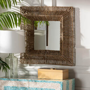 Seagrass Woven Square Wall <b>Mirror</b> for Bathroom or Bedroom Decorative Purpose - Product Image 5