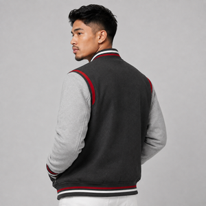 Veste de baseball pour homme, veste varsity, broderie personnalisée, mélange de laine, boutons pression, streetwear décontracté, veste d'hiver - Product Image 2