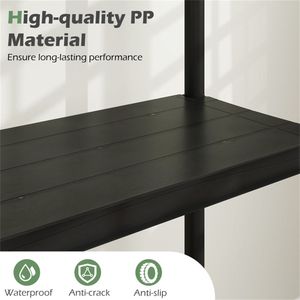 Scaffale di Stoccaggio per Garage a 4 Ripiani in Materiale PP Nero, Capacità 100 Libbre per Ripiano, Montaggio Senza Attrezzi - Product Image 5