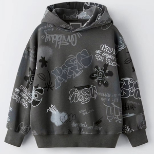 Sweat à capuche surdimensionné pour homme avec imprimé graffiti – Sweat-shirt streetwear, design graphique urbain, mélange de coton doux, style décontracté hip-hop - Product Image 1