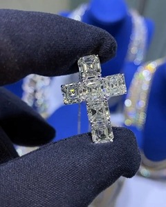 Best quality Diamond <b>Cross</b> Pendant Prong Setting Religious Christian Jewelry Unisex Fine <b>Chain</b> Bracelet - Product Image 6