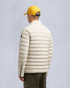 <b>Men's</b> Cream Puffer <b>Jacket</b> With Turn-down Collar And Button Closure Windproof Casual Winter Wear Solid Color Regular Fit OEM - Product Image 4
