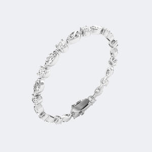 9.24CTW 18K <b>Gold</b> Lab Grown Marquise & Round Prong-<b>Set</b> Diamond Vintage Tennis Bracelet for Certified - Product Image 5