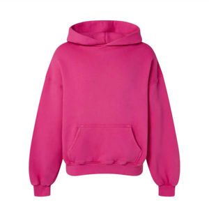 <b>Pink</b> Oversized Hooded Sweatshirt Unisex Fleece Casual Pullover with Front Pocket Autumn Wear - Product Image 1