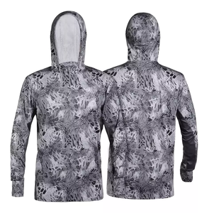 Chemises de pêche à protection UV, vêtements de pêche à manches longues, design personnalisé, masque intégré, sweat à capuche de pêche à séchage rapide avec masque facial - Product Image 1