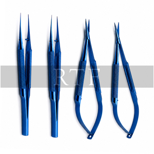 Ensemble de micro-ciseaux ophtalmiques Castroviejo approuvé CE |   Instruments chirurgicaux ophtalmiques réutilisables en acier inoxydable pour la microchirurgie - Product Image 4