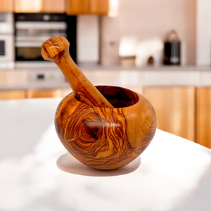 Ensemble mortier et pilon en bois fait main, capacité 300 ml, qualité supérieure, pour herbes, épices, ail, poivre, gingembre, outil durable pour aliments et herbes - Product Image 5