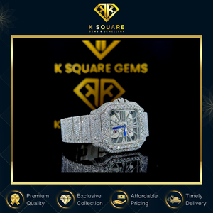 Fournisseur en gros de haute qualité vendant une nouvelle montre à quartz de luxe automatique analogique VVS carrée avec mouvement diamanté, en promotion - Product Image 5