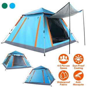 Tenda da Campeggio Pieghevole Impermeabile per 4-5 Persone con 2 Zanzariere e Borsa per il Trasporto, Ideale per Escursioni e Avventure - Product Image 1
