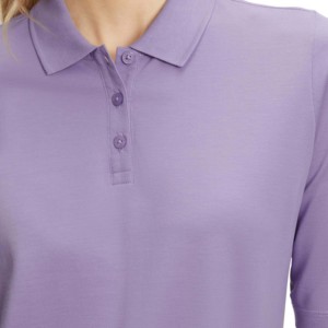 Camiseta de Mujer, Color Morado, 100% Algodón Jersey, Transpirable, Ecológica, de Manga Corta, Tejido de Punto, Color Sólido, Informal - Product Image 3