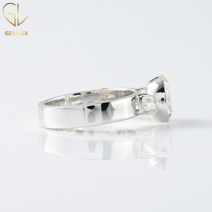 Bague de fiançailles en moissanite taille ronde, bague de mariage à demi-sertissage, bague solitaire en moissanite - Product Image 4