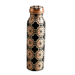 Modern Luxury Copper <b>Water</b> <b>Bottle</b> With Hexagon Pattern Gold And <b>White</b> Design Portable For Travel - Product Image 2