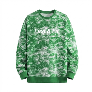 Sweat-shirts d'hiver pour hommes, col rond, sans doublure, en molleton, avec logo personnalisé des fabricants, effet délavé, en vente - Product Image 1