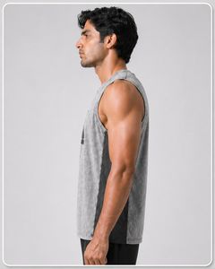 Débardeur Homme Sportif Blanc en Spandex/Coton Respirant Séchage Rapide Coupe Ajustée pour Musculation et Tenue Décontractée – Vente en Gros OEM - Product Image 2