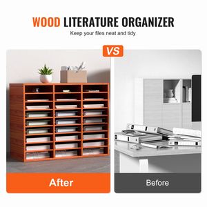 Organizzatore per Ufficio con 27 Scomparti Regolabili in Fibra di Media Densità, Contenitore in Legno per Casa, Scuola e Ufficio - Product Image 2