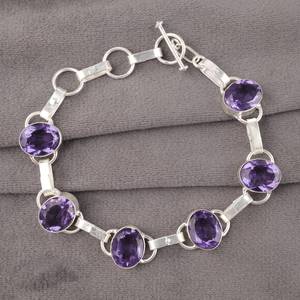 Bracelet en Iolite Bleue en Argent Sterling Réglable, Bijou en Pierre Précieuse, Cadeau d'Anniversaire pour Elle, Maman, Bracelet Élégant - Product Image 5