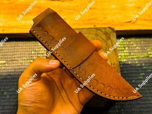 Funda de Cuero Moderna Hecha a Mano de Alta Calidad para Cuchillos, de Piel Genuina de Vaca, con Presilla Vertical para Cinturón, Sin Cierre, Ligera - Product Image 5