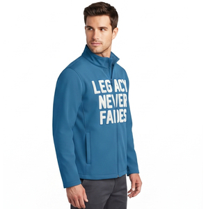 Veste d'entraînement pour homme en chenille brodée, fermeture éclair intégrale, col montant, veste de sport en polaire polyester pour homme - Product Image 2
