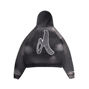 Sweat à capuche tendance délavé à l'acide, conçu avec des pigments délavés et une silhouette décontractée pour un look urbain et décontracté au quotidien. - Product Image 2