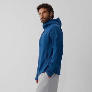 Chaqueta con capucha softshell personalizada para hombre, informal, para exteriores, con cremallera completa, resistente al agua y al viento, con bolsillos utilitarios, ligera. - Product Image 3