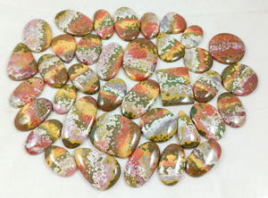 Cabujón de jaspe oceánico natural único, suelta para la fabricación de joyas piedra preciosa, piedra preciosa pulida suave con forma mixta, lote al por mayor - Product Image 6