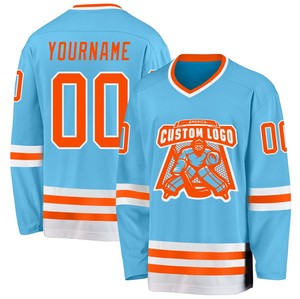 Maillots de hockey sur glace personnalisés - Impression par transfert thermique/numérique/broderie avec nom d'équipe personnalisé, 100% polyester, manches longues, unisexe - Product Image 2