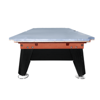 Table de billard de luxe haut de gamme King - Qualité tournoi, base en bois massif, ardoise professionnelle avec poches en cuir véritable