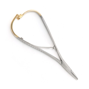 คีมยึดสายรัด Mathieu Ligature Elastic Placing Plier ขนาด 5.5 นิ้ว พร้อมที่จับเข็ม, ตัวแยกสายรัด, ตัวใส่สายรัดยางยืด, ด้ามจับสีทอง - Product Image 2